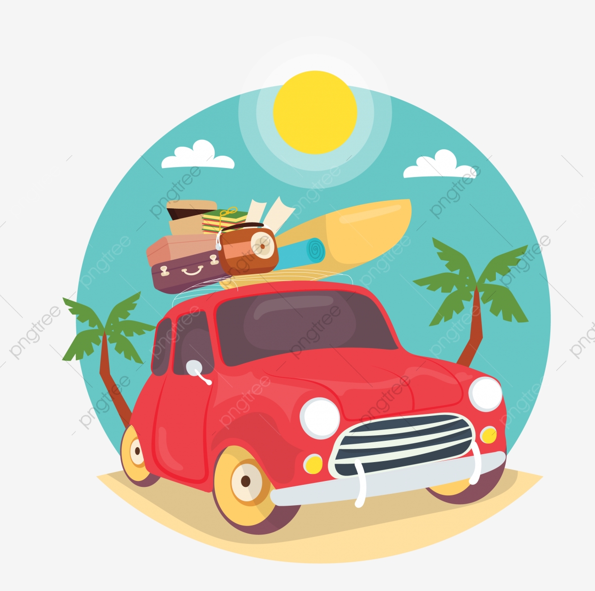 Small heat great seaside. Clipart car summer