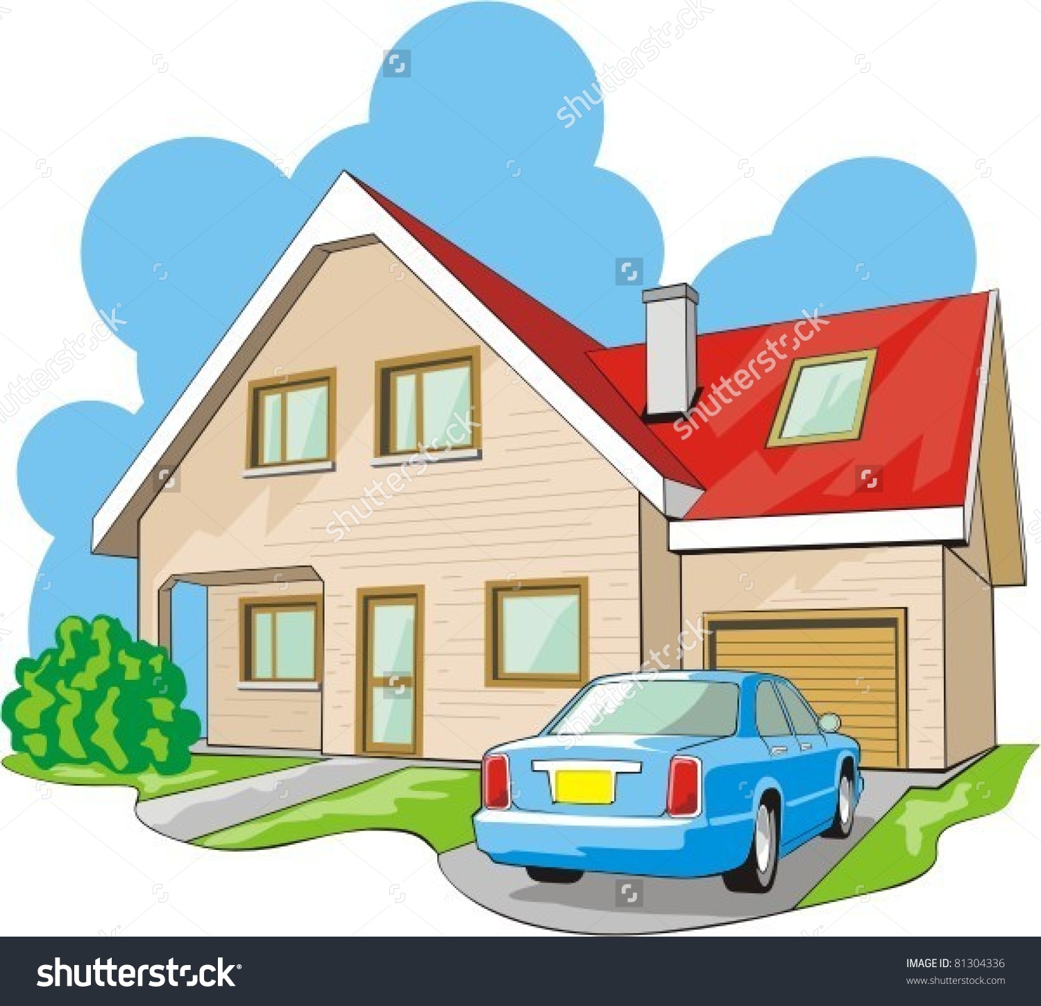 clipart cars house
