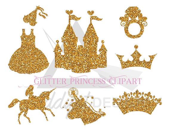 clipart castle gold glitter