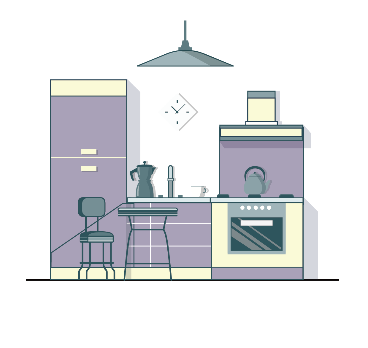 clipart kitchen living room