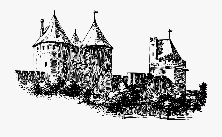 clipart castle medieval town