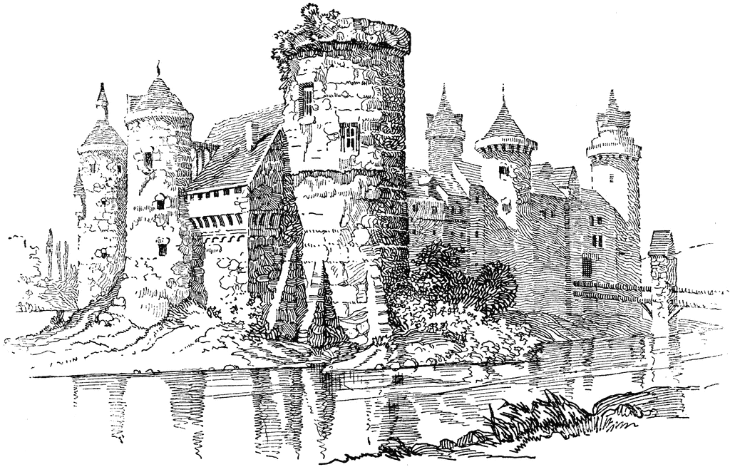 clipart castle medieval village