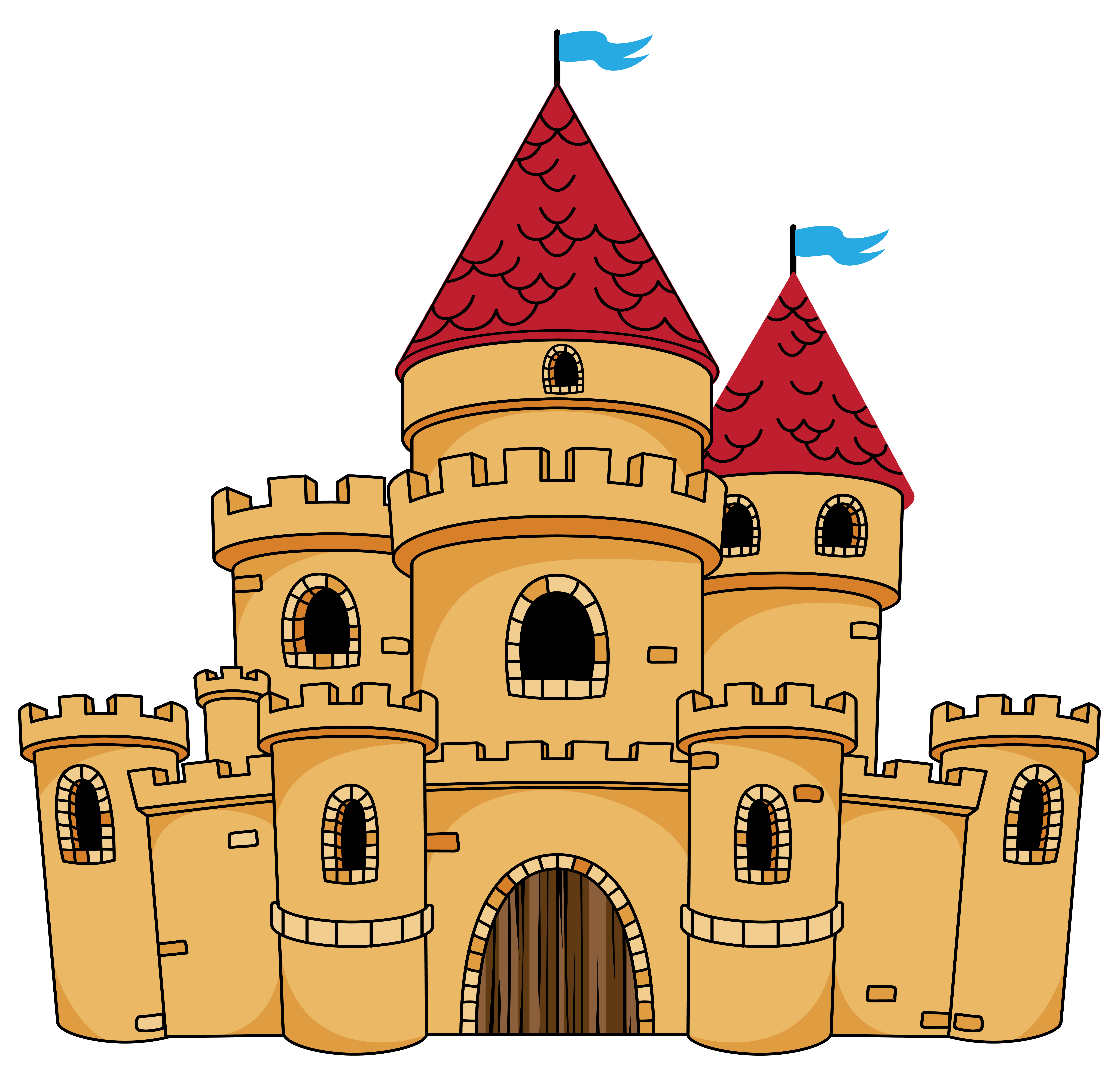 Cartoon drawing clip art. Clipart castle orange