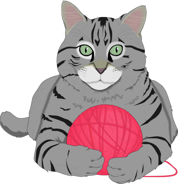 clipart cat ball