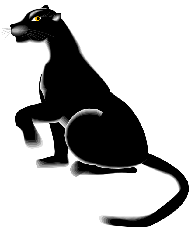 Free cartoon. White clipart panther