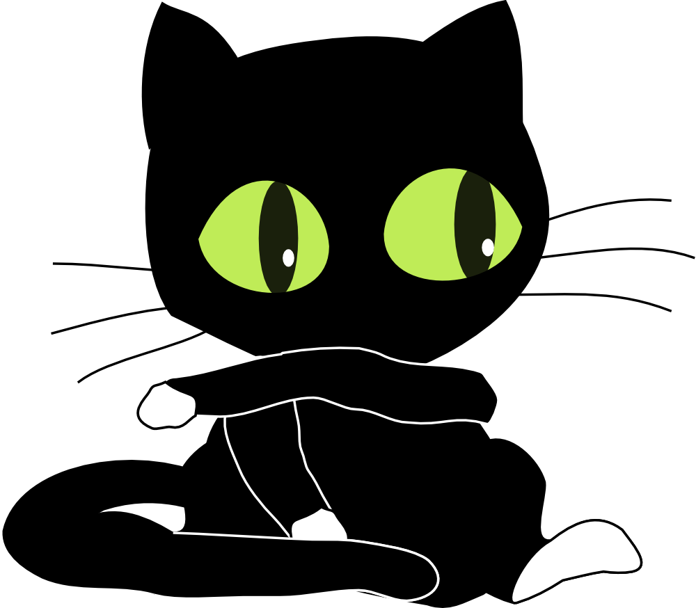 Onlinelabels clip art blackcat. Kitten clipart one cat