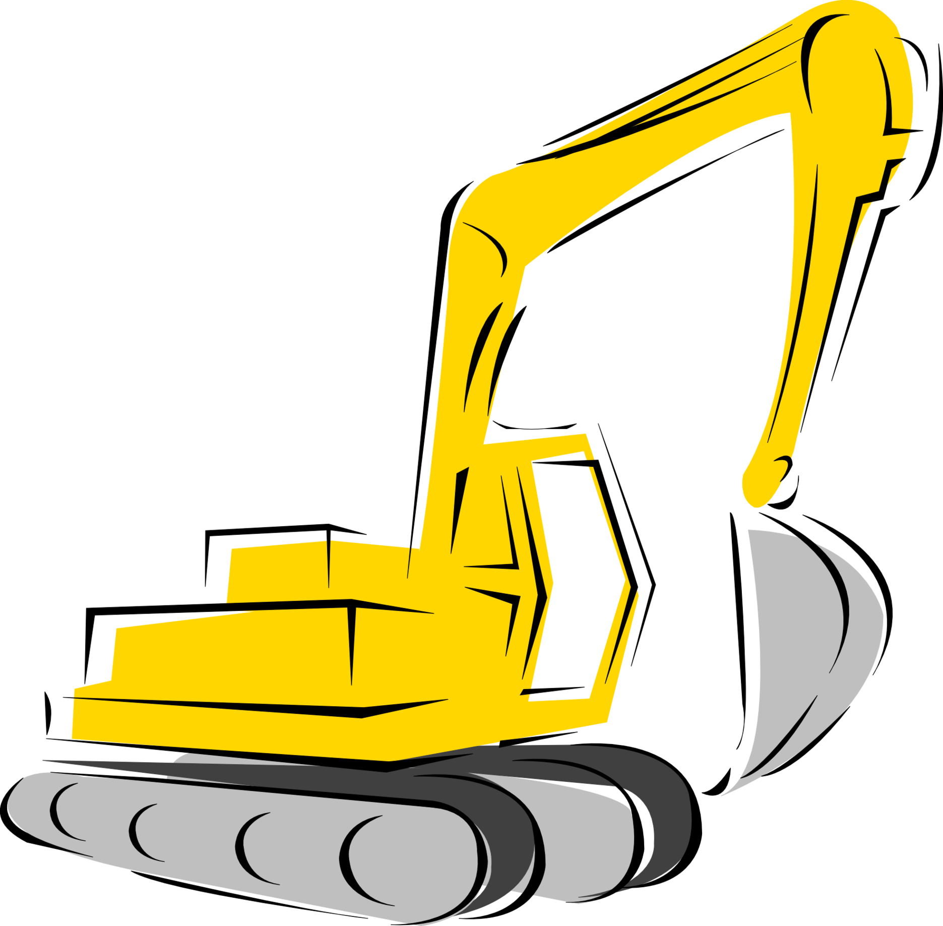 Heavy equipment silhouette at. Excavator clipart construction machine
