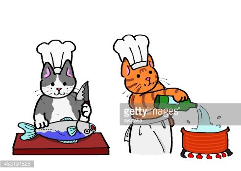 clipart cat cooking