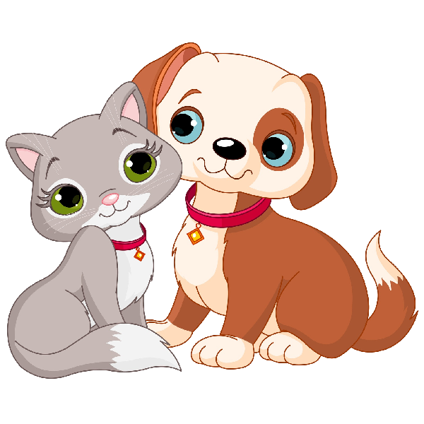 And dog cartoon animal. Clipart cat cute
