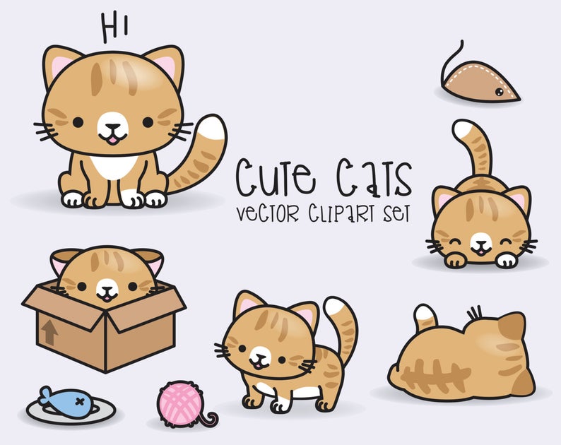 Premium vector kawaii ginger. Clipart cat cute