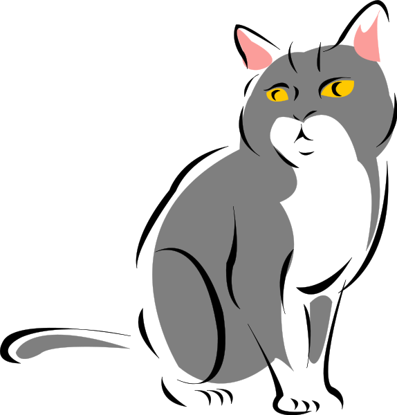 clipart cat drinking water