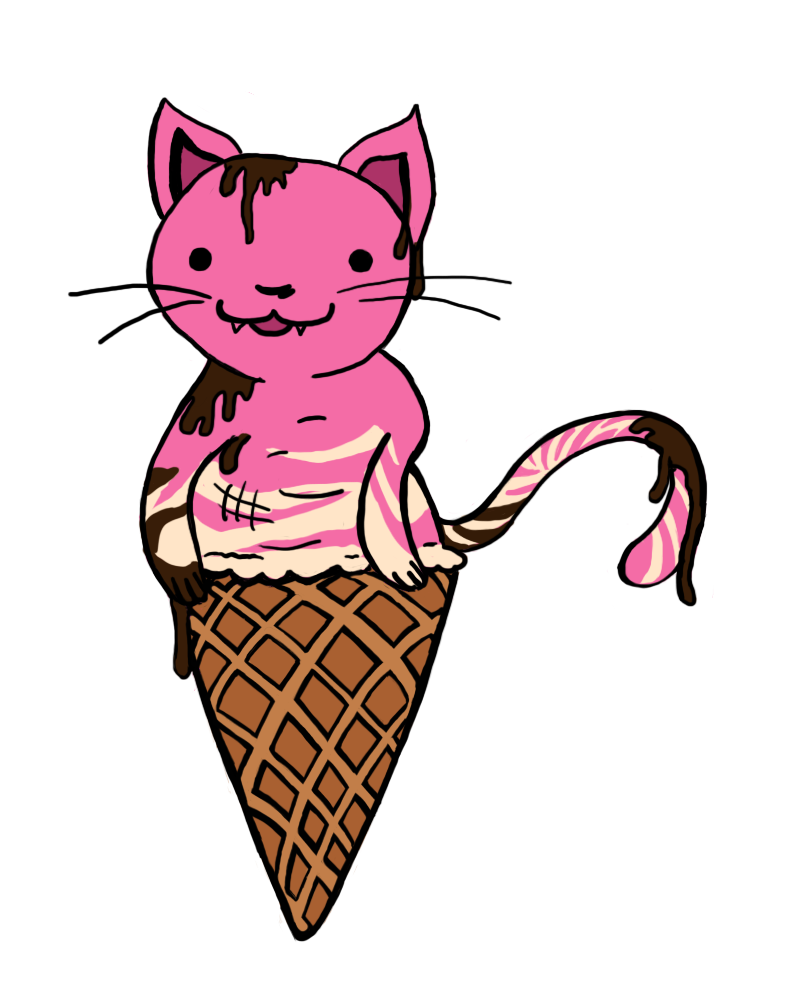 clipart cat ice cream