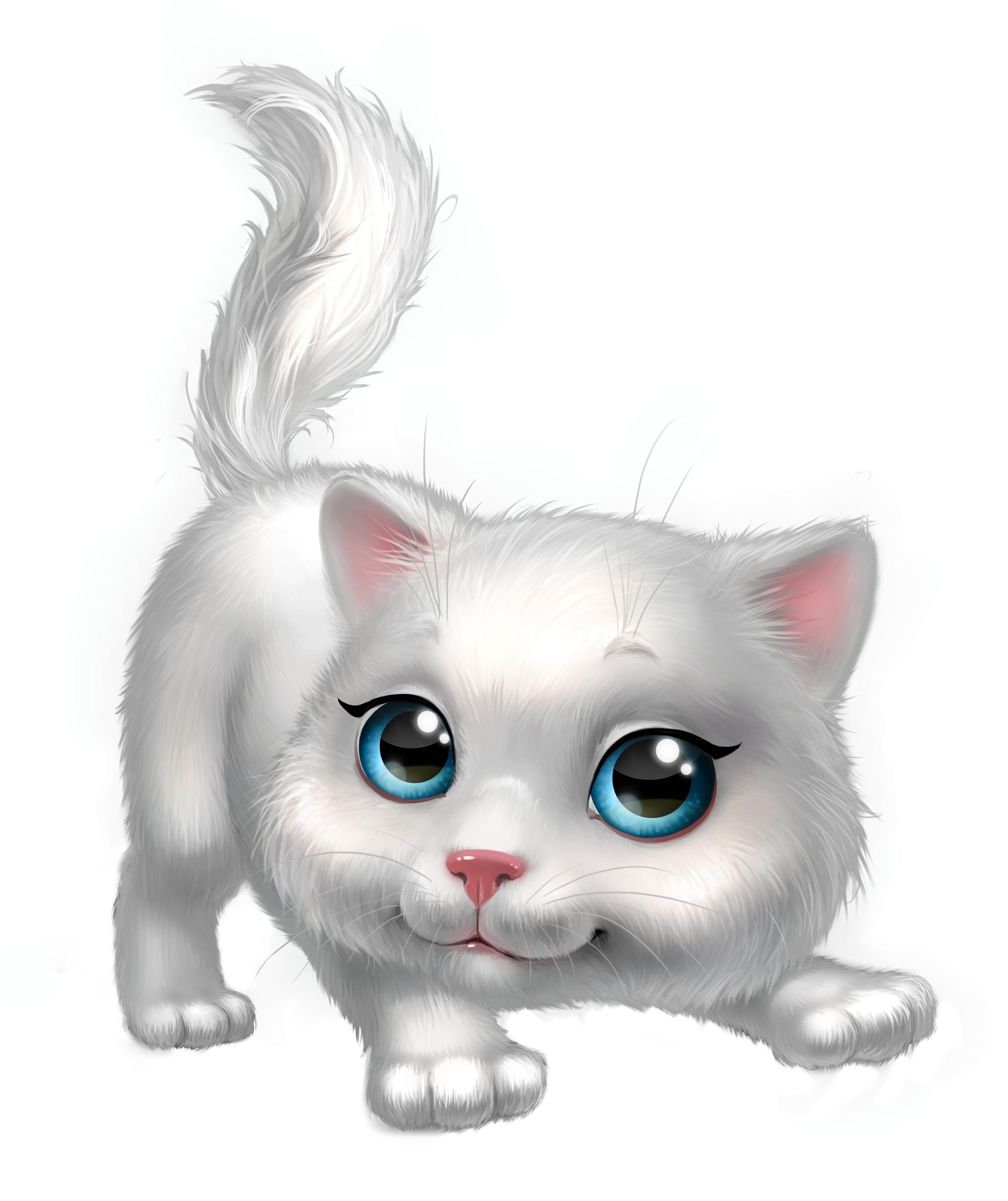 Clipart rose kitty. Cute white kitten png