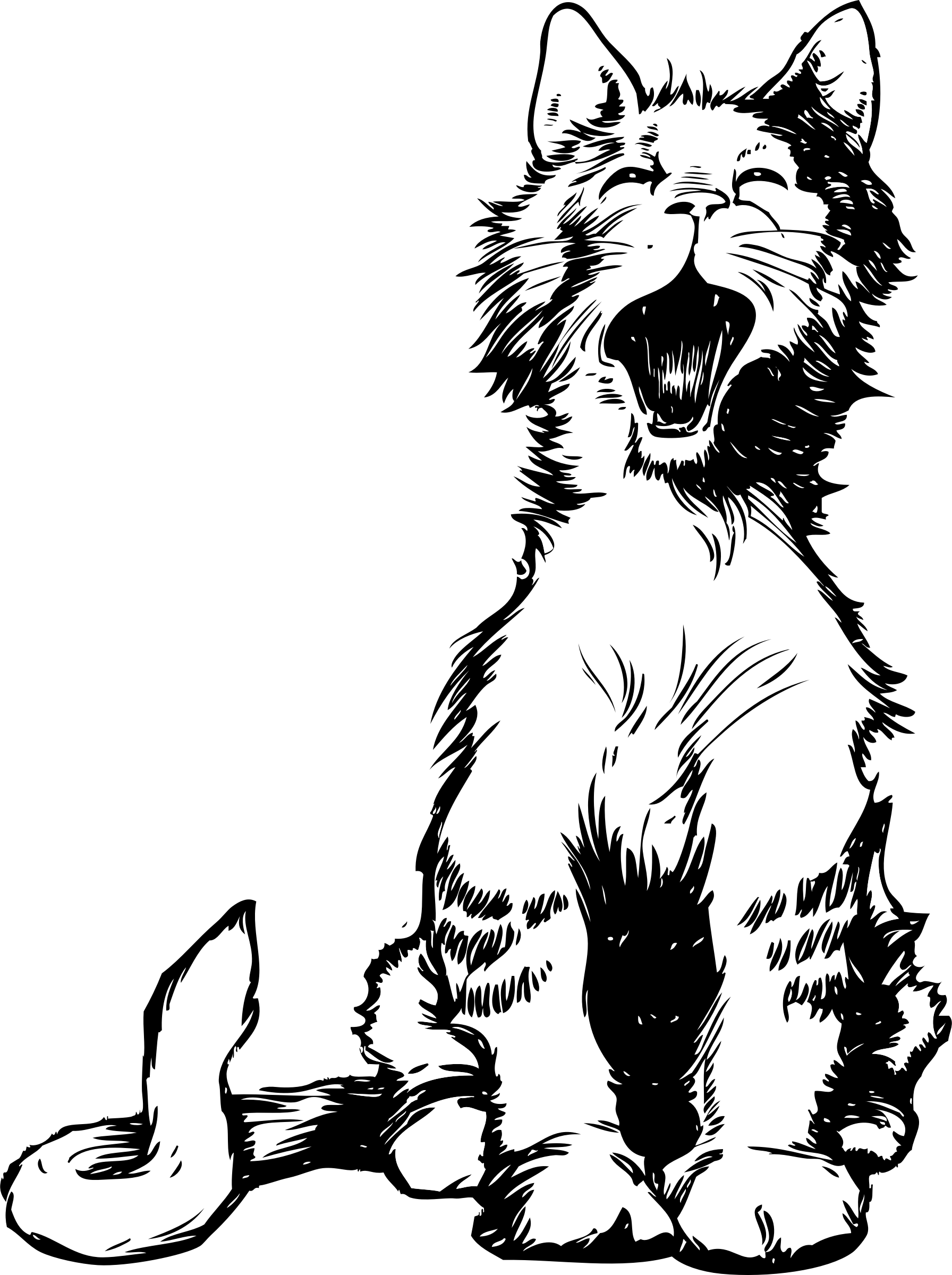 Meow clip art images. Clipart cat line