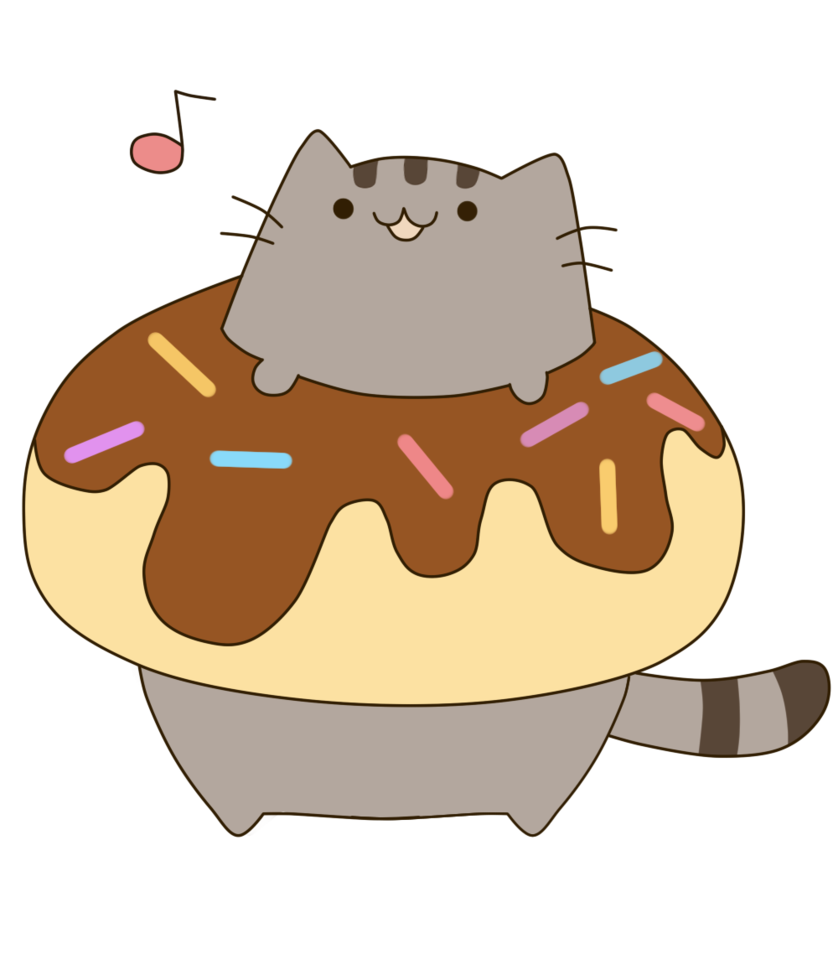 Donut clipart cat. Pusheen the by kyleaiko