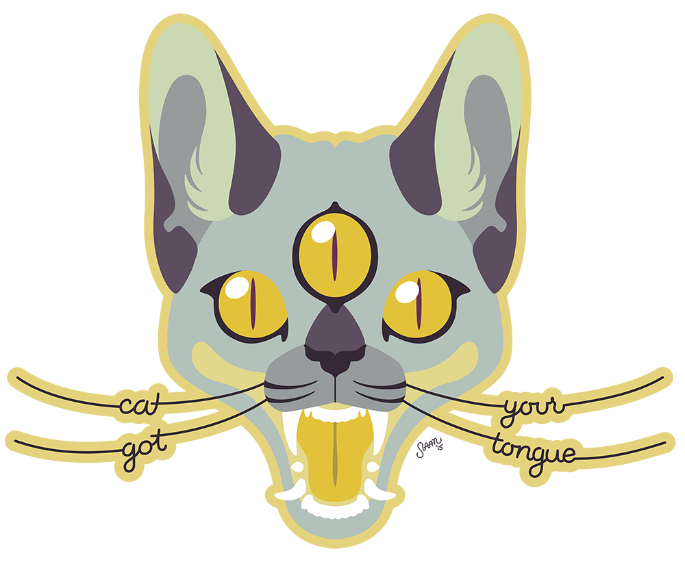 clipart cat tongue