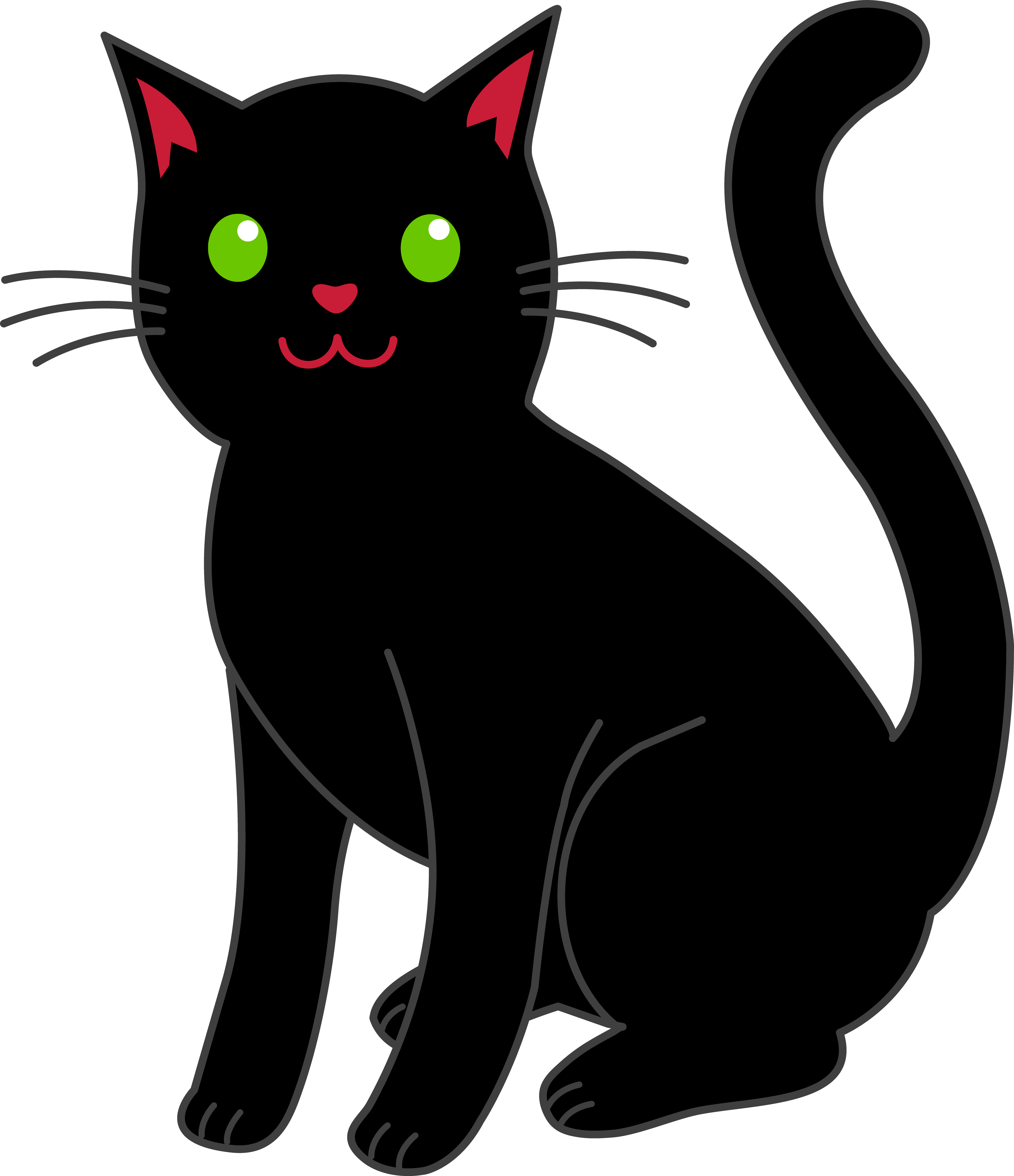 Retro clipart halloween. Scared black cat clip