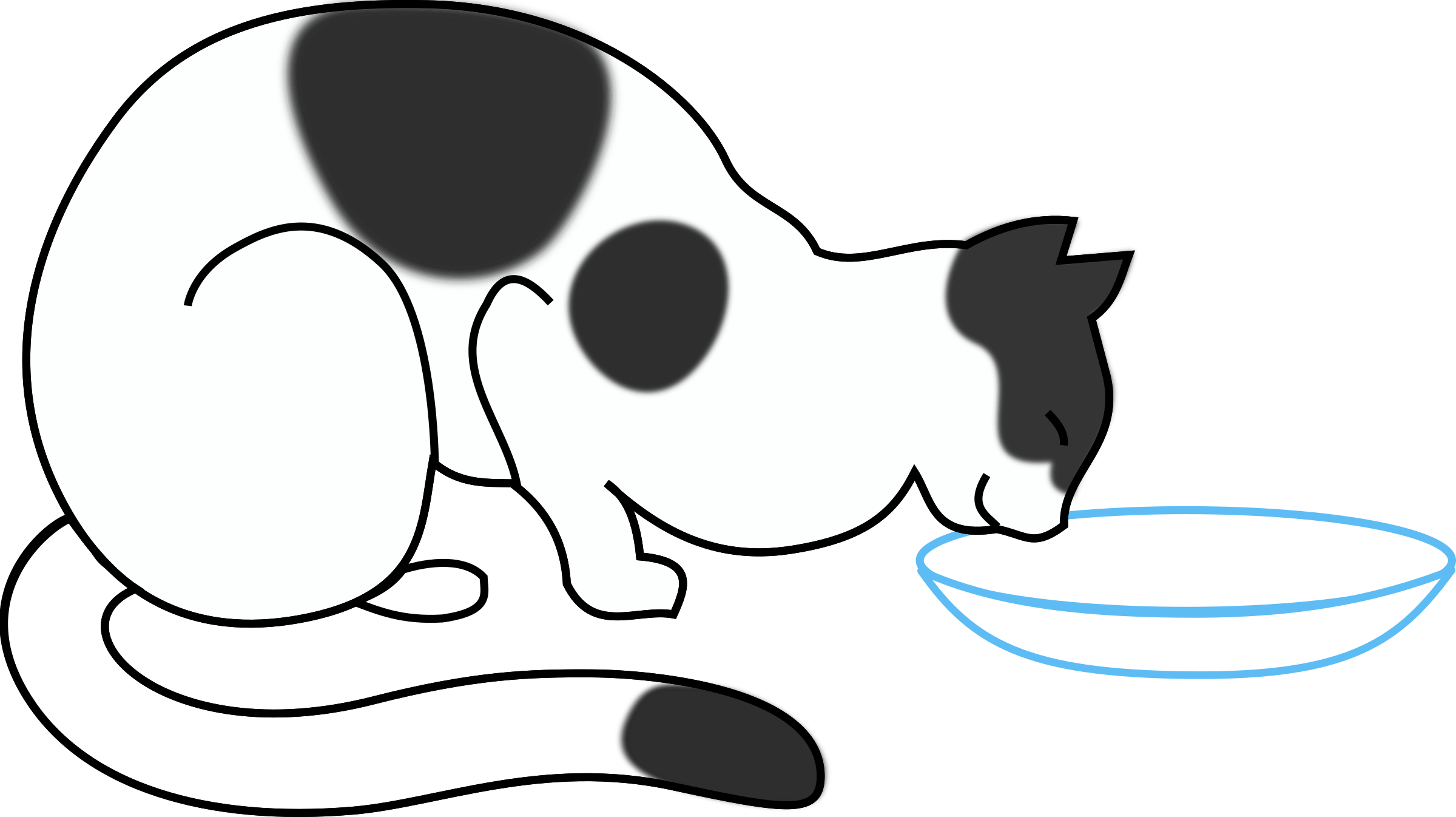 clipart cat water