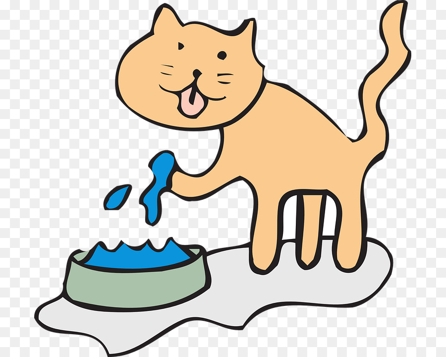 clipart cat water