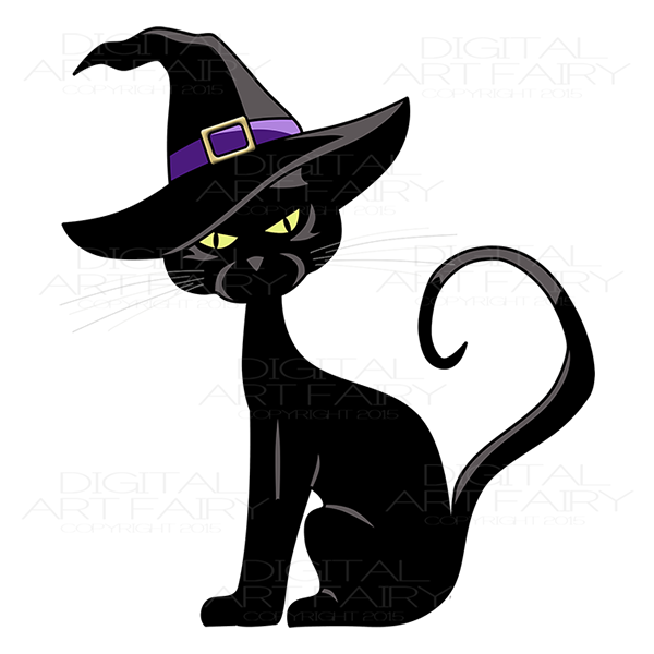 clipart cat witch