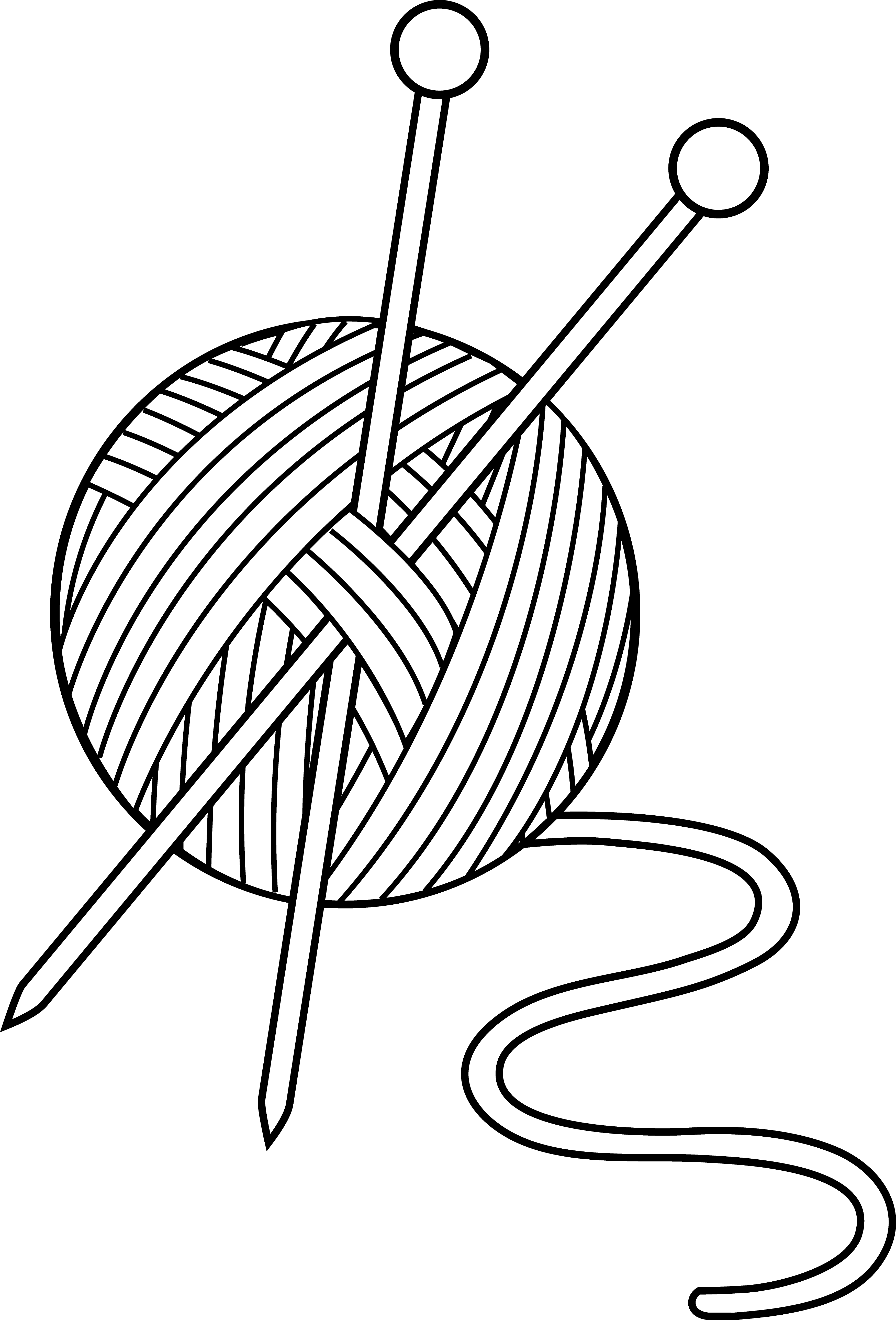 Black and white knitting. Google clipart line