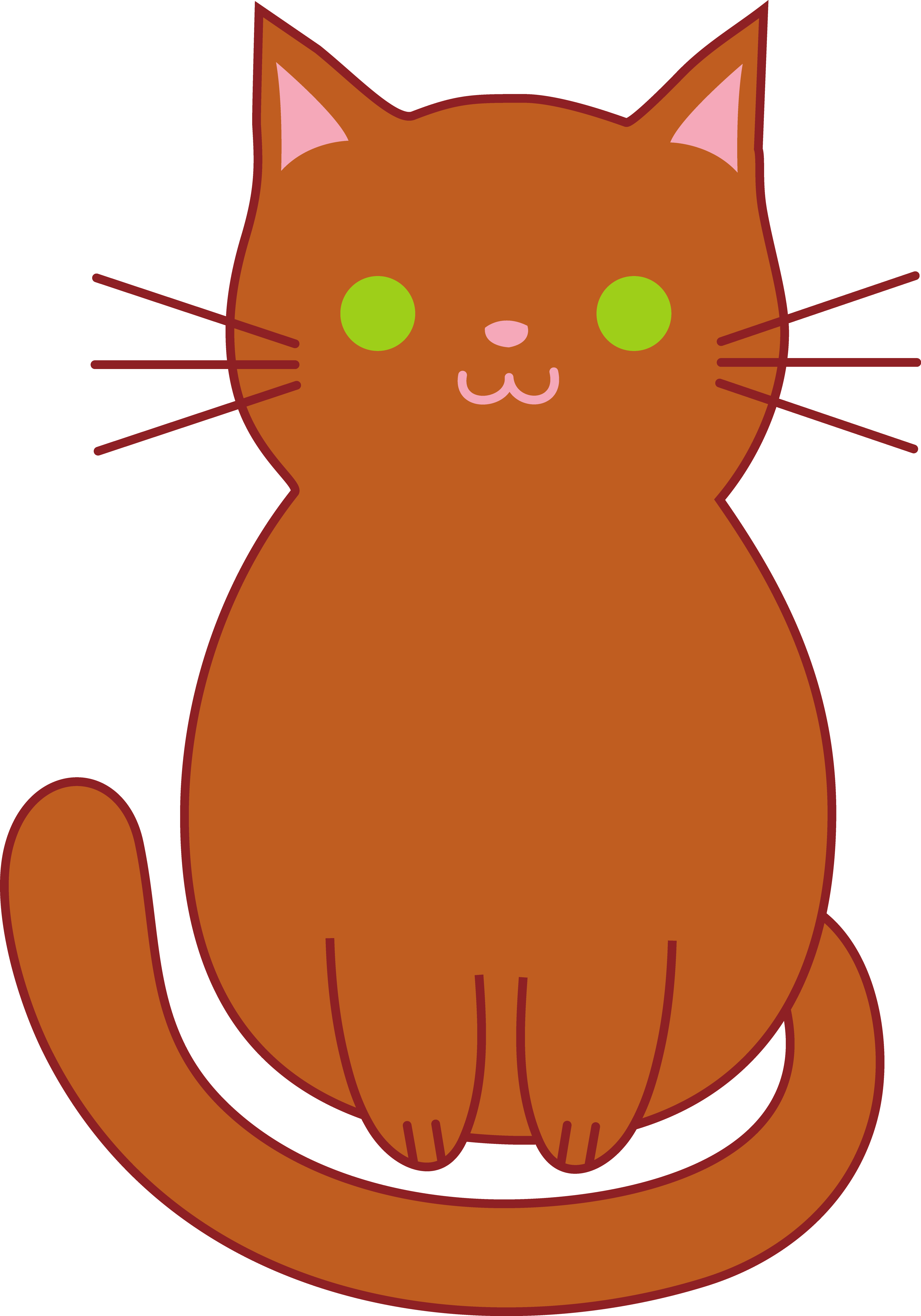 Cute brown cat free. Clipart fox whimsical