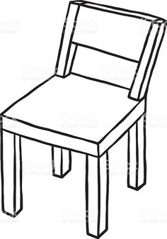 clipart chair black and white