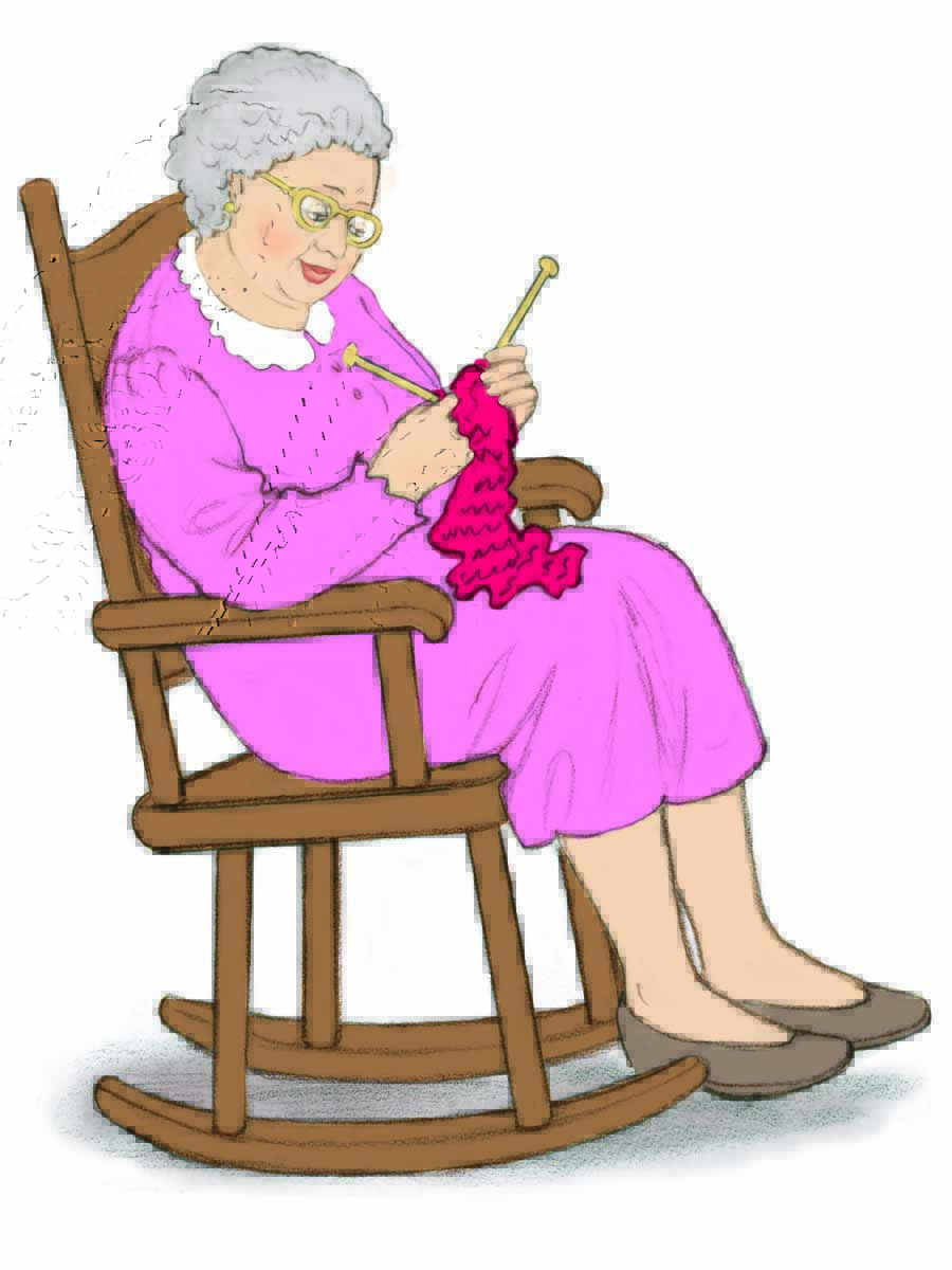 knitting clipart woman knitting