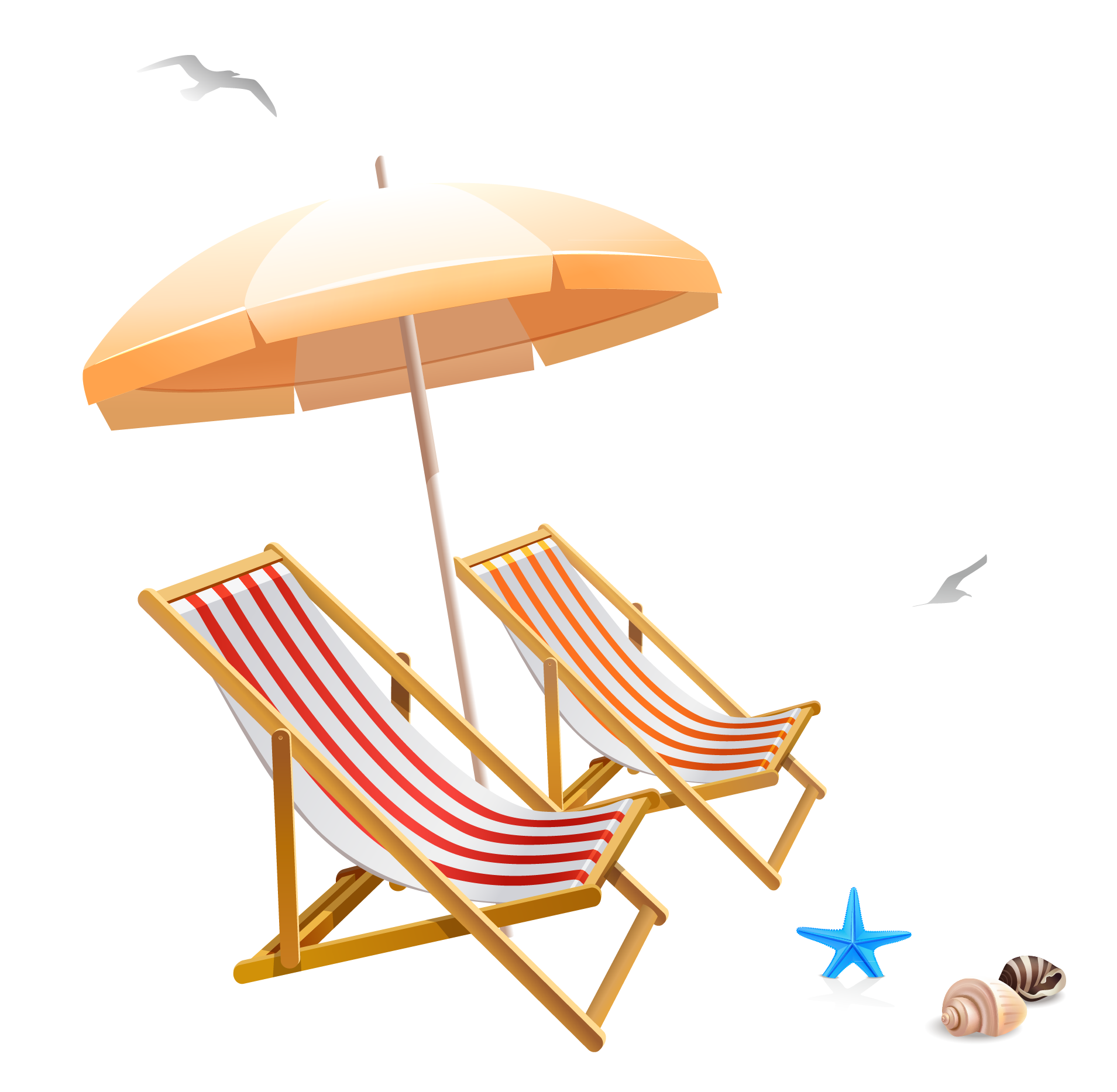 clipart umbrella beach chair