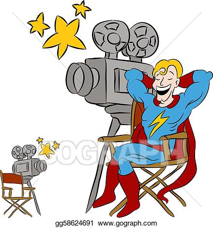 Eps vector superhero stock. Clipart chair movie star