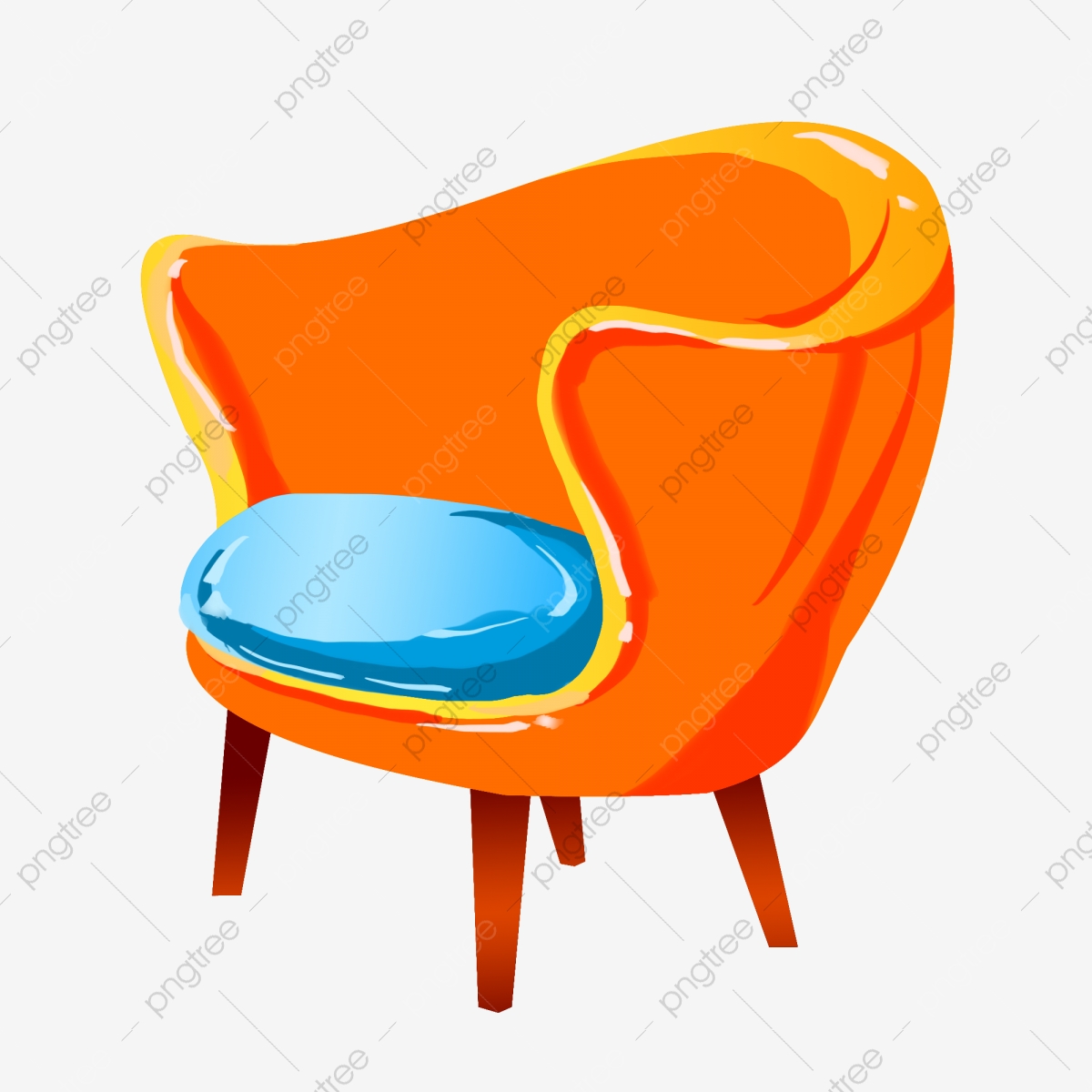 Seat illustration cartoon . Clipart chair orange chair