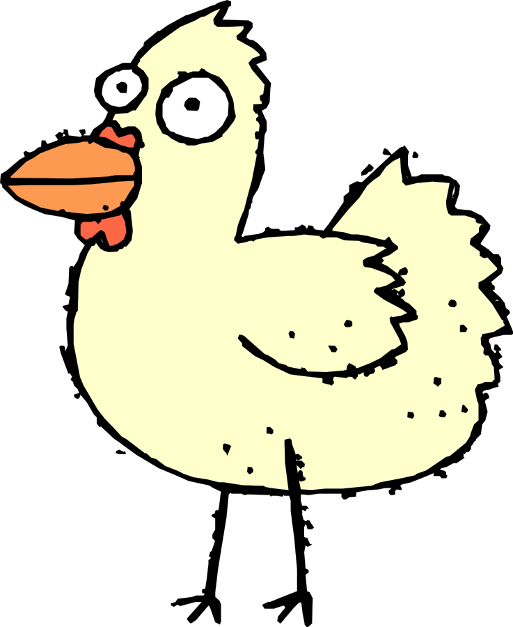Funny chicken cartoon clip. Clipart duck silly
