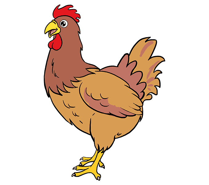 draw clipart hen