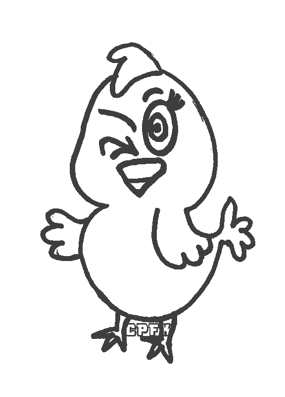 Pages for kids colored. Clipart chicken coloring page