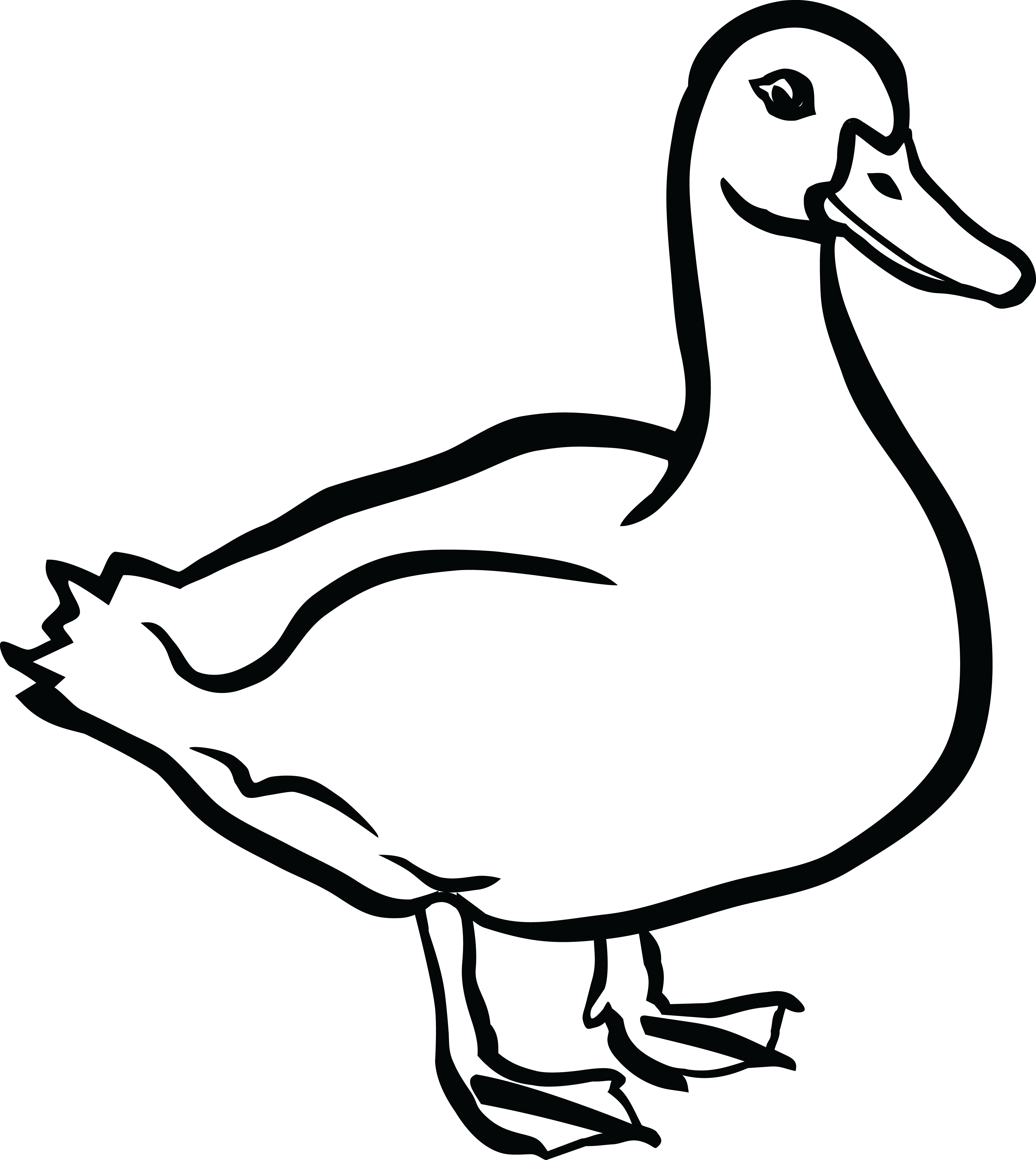 Duck black and white. Ducks clipart row