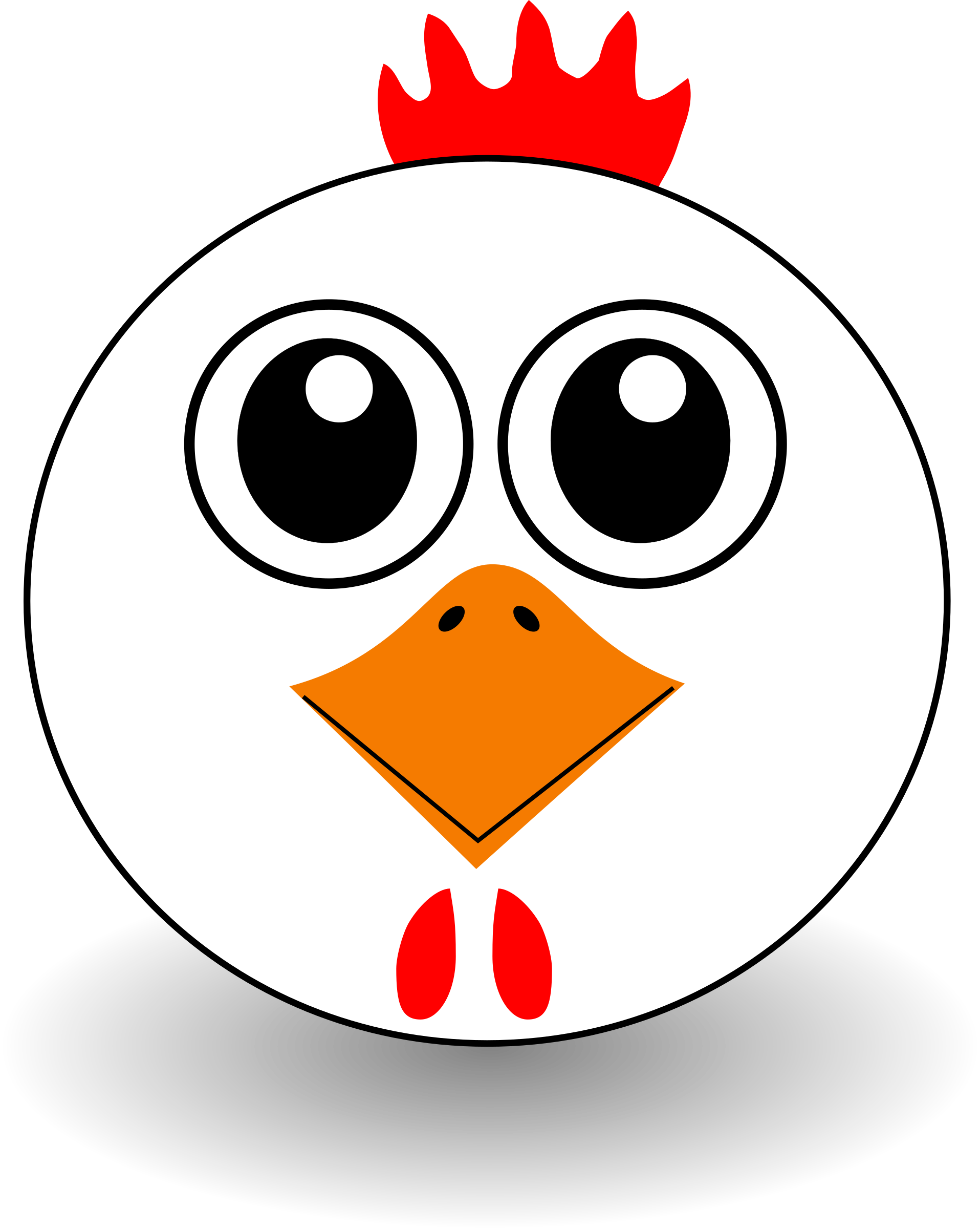 Face clipart rooster. Funny chicken cartoon by