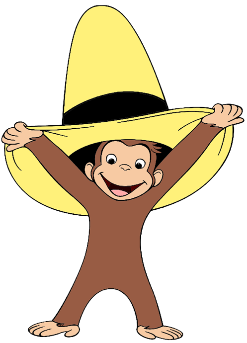 Coat clipart cartoon. Yellow hat curious george