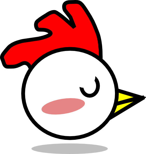Chicken with shadow clip. Nose clipart round