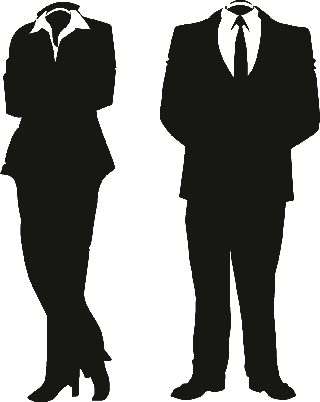 Men in suits silhouette. Mr clipart suited man