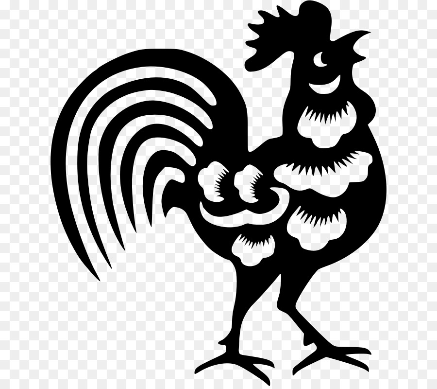 Chinese new cartoon bird. Clipart chicken year