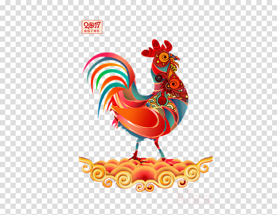 Clipart chicken year. Chinese new pattern cartoon