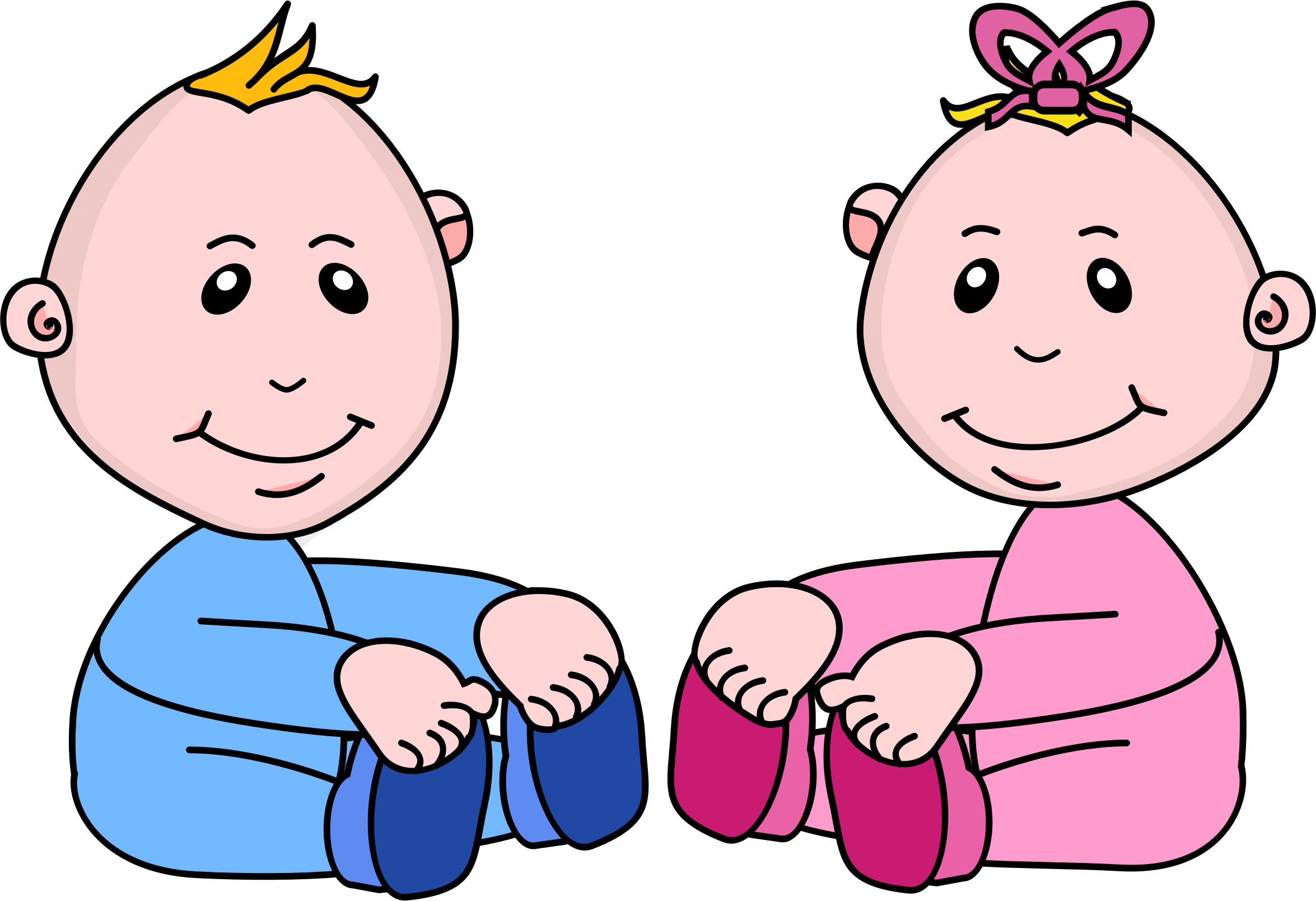 Young clipart baby bum. Boy and girl big