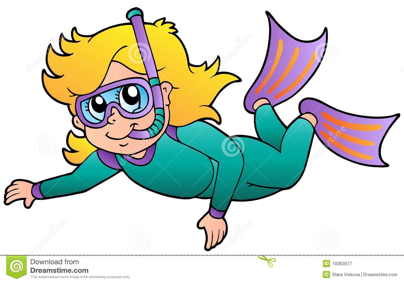diving clipart kid