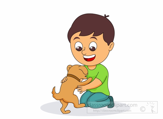 pets clipart child dog