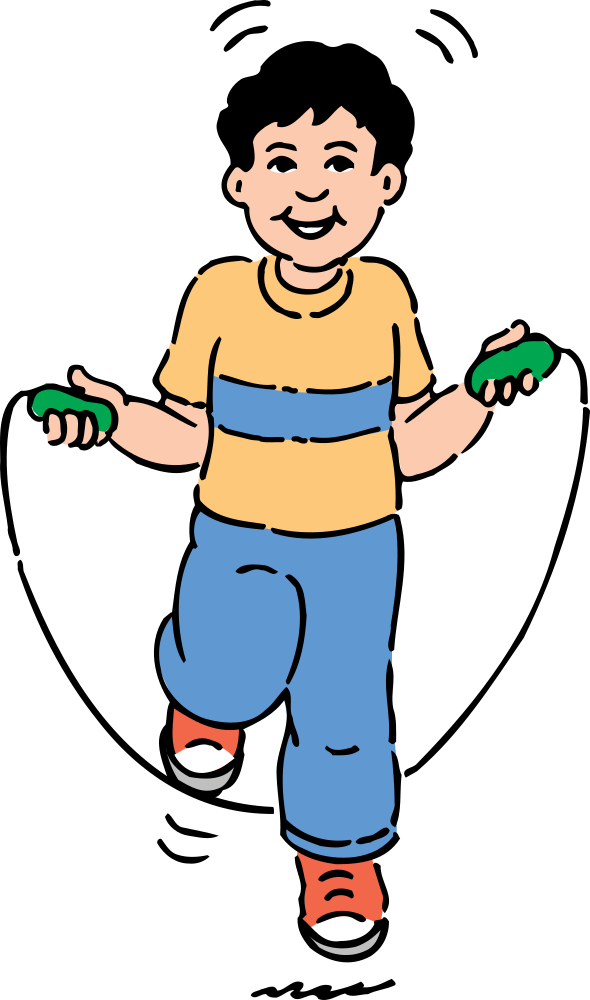 clipart children jumping rope