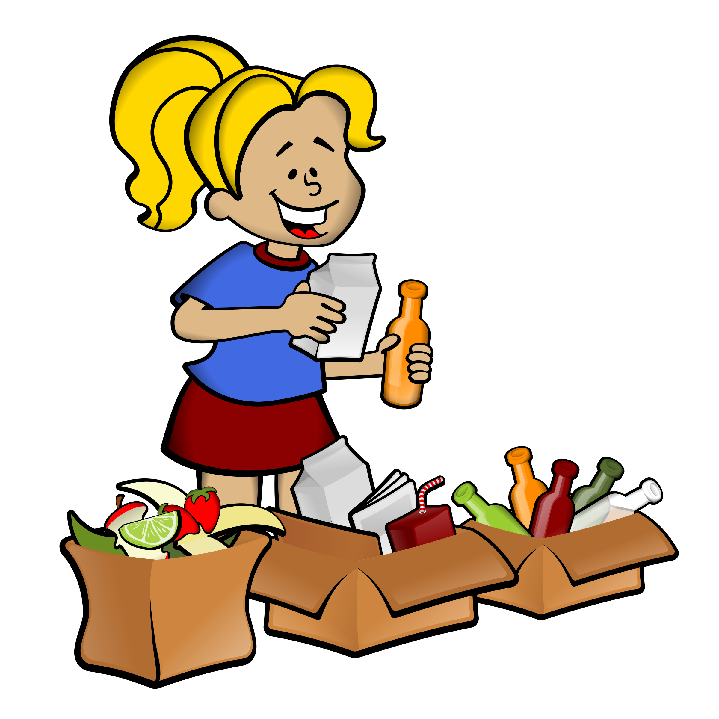 clipart child recycling