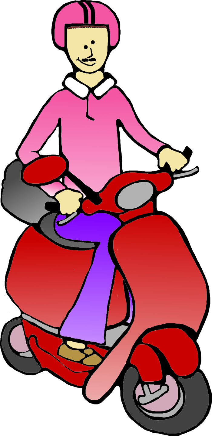 clipart child scooter