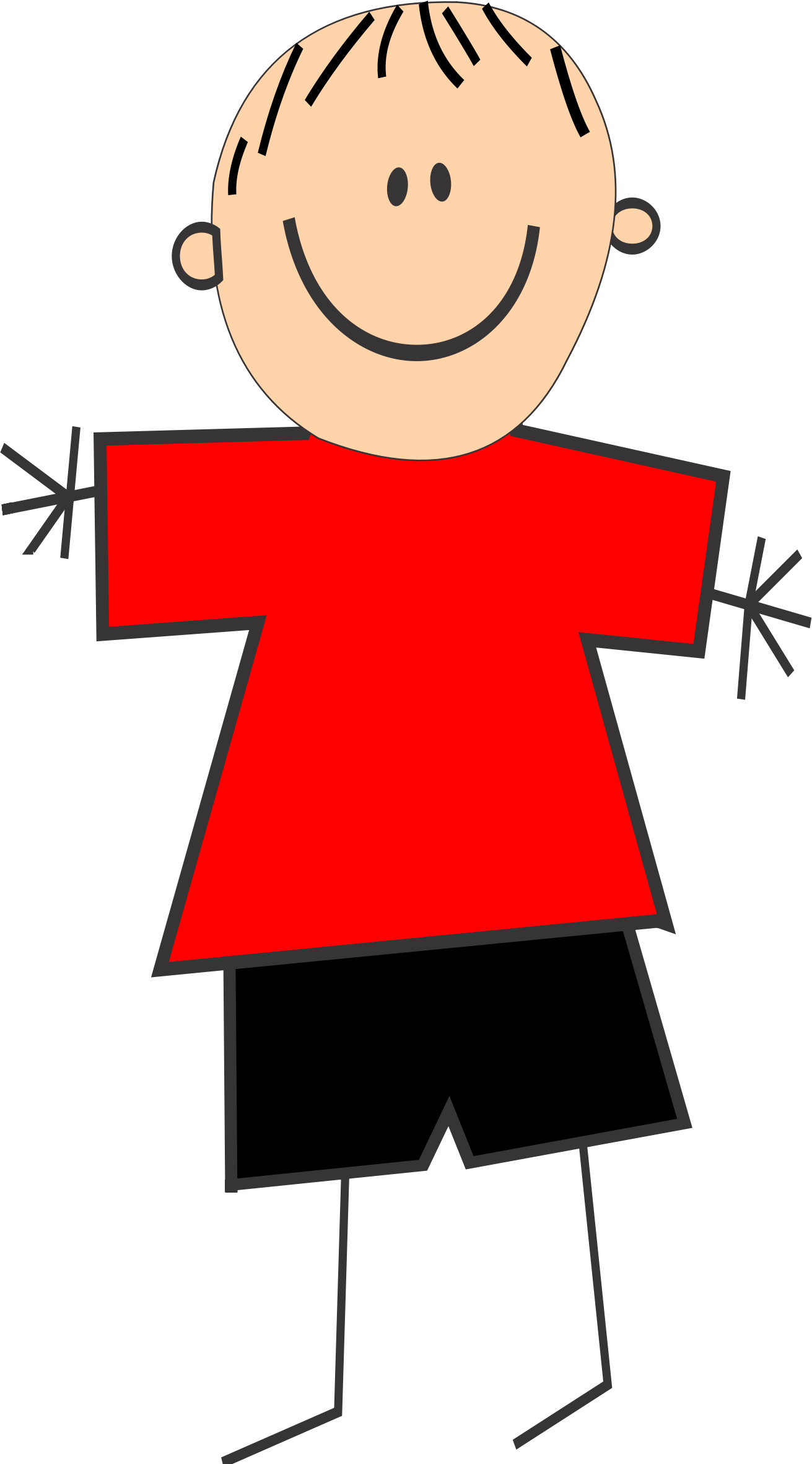 Shirts clipart cartoon. Boy with red shirt