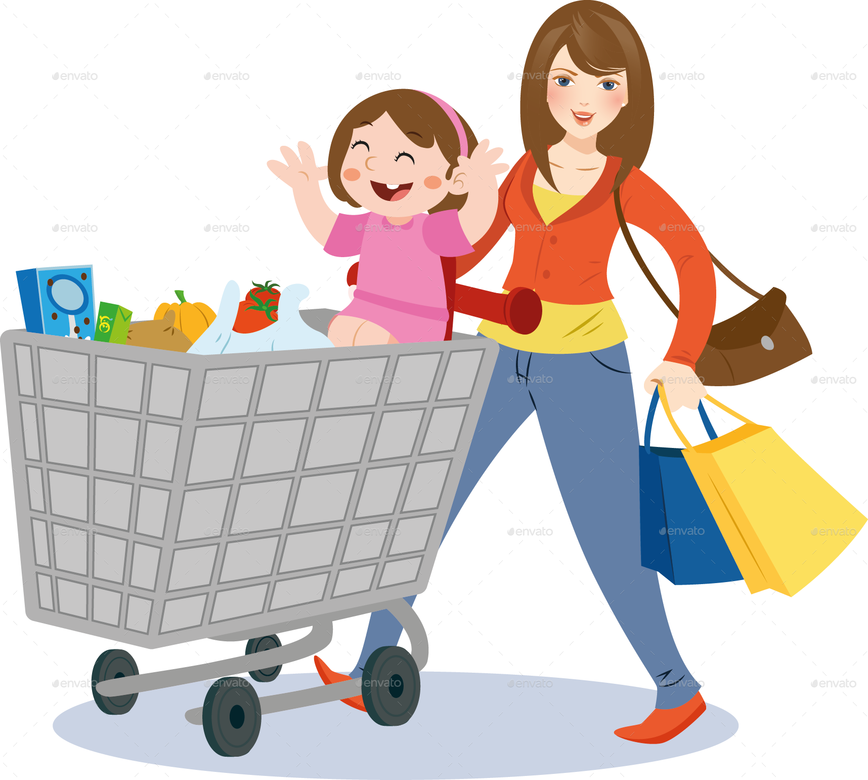 And child by nael. Mom clipart shopping