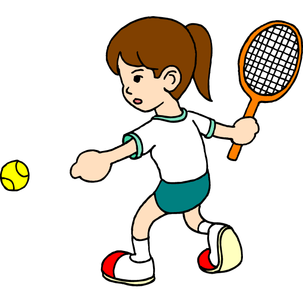 clipart child tennis